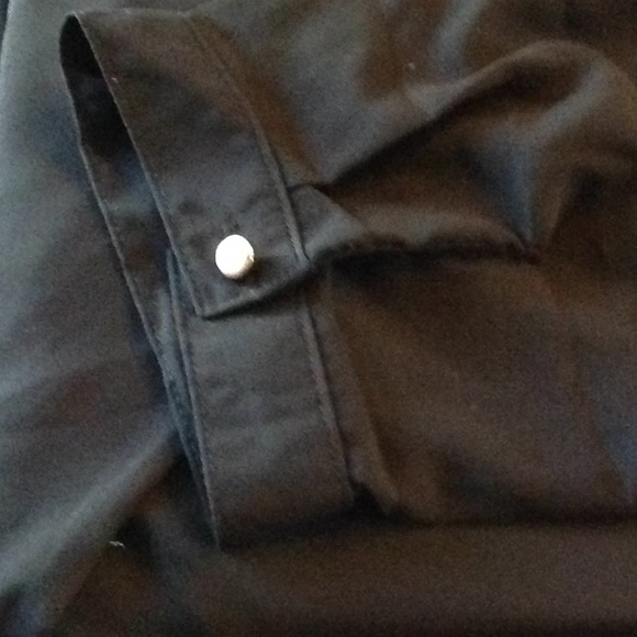 NY Collection Black Assymetrical Draped Blouse - Picture 7 of 14